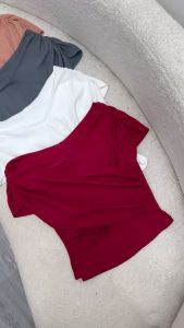 Áo Trễ Vai Bigszie Nữ Tay Ngắn Dáng Croptop Ôm Body Tôn Dáng Nữ Tính Cho Chubby A240
