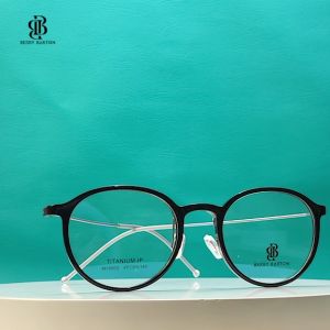 Berrybarton Kacamata Bulat Titanium Lensa Minus Anti Radiasi Blueray Photocromic Pria Wanita M 10003
