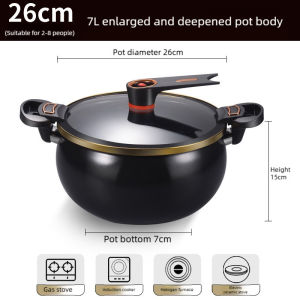 Home Kitchen Enamel Micro‑Pressure Pot Non‑stick Large Capacity Soup & Braising Cooking Pot