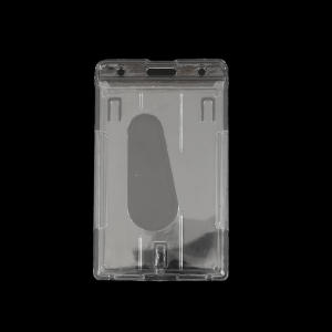 Transparent Double Cards Slots ID Tag Badge Holder with Badge Reel 2 Cards Storage Organizer Employee Pass Work Card Case Sleeve