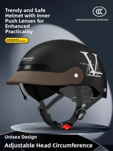 MONLEYTA | German Womens Electric Vehicle Helmet Breathable All-Season 3C Certified Motorcycle Safety Hat That Does Not Pull Hair