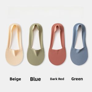 JINGCHI | Silicone Ice Silk Invisible Socks Womens Spring Summer Thin Mouth Anti-slip Short Boat Socks Cotton Polyester Spandex Blend