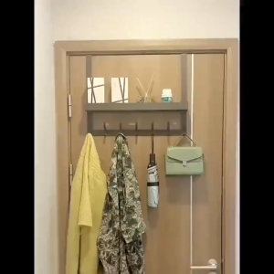 No-Hole Household Hanging Door Rack Multifunctional Metal Hooks Bedroom Door Back Hook Organizer For Storage And Organization In bedrooms Bathrooms And Kitchens