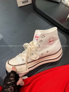 รองเท้าผ้าใบผู้ชายทรงหุ้มข้อสูง สไตล์คู่รัก รองเท้าลำลอง สวมใส่สบาย ระบายอากาศได้ดี รองเท้าผ้าใบแบบสวมสำหรับฤดูใบไม้ร่วง