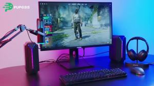 PUPGSIS Gaming USB Microphone Noise Cancellation Condenser Mic with Mute Gain RGB Lights Boom Arm Stand for Streaming PC