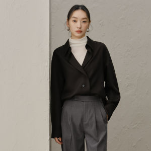 Yigue | Elegant Fashionable Long Sleeve Shirt Black 2026 New Style