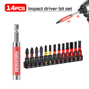 Geinxurn Impact Driver Bit Set Self-Retracting Guide Sleeve Bit Holders with Sleeve with CRV Steel for DIY