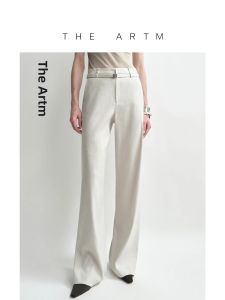 Elastic Loose Fit Linen White Straight Trousers