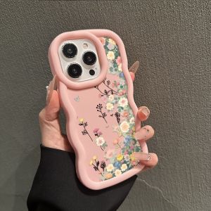 Flowers Pattern Phone Case For iPhone 17 Air 16E 16 15 14 11 Pro Max Plus 8 7 Xs X XR Candy Color Shockproof Cover Soft Coque