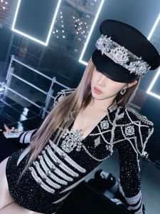 Gidle Stage Costume Heavy Work Bar Girl Group Flash Diamond Super Lady Bright Sequins Womens Fashion Summer 2024 Performance Clothes