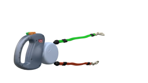 Lovinland Dual Dog Retractable Leash Auto Untangles Color Coded Control Reflective Leads Waterproof Dogs Leash 3M