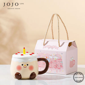 Cốc Cao Cấp Bằng Gốm Sứ JOJOS L. PD.just Dành Cho Bé Gái Cốc Cỡ Lớn 460ml Có Nắp Đậy Dùng Tại Nhà Đồ Dùng Ăn Uống