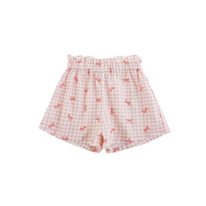 Cool Lightweight Breathable Cartoon Print Girls Shorts Casual Summer Pants Loose Fit Comfortable Cotton Blend Childrens Clothing