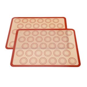 แผ่นรองอบซิลิโคน 2 ชิ้น แผ่นรองอบซิลิโคนสำหรับอาหาร แผ่นรองอบซิลิโคนสำหรับทำมาการอง แผ่นรองอบคุกกี้ สำหรับทำเค้กและขนมปัง