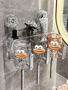 MONLEYTA | Suction Cup Toothbrush Holder Wall Mounted Brush With Handle Dental Cup Rinsing Cup Rack Colorful Nordic Style For Everyone