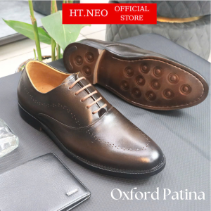 Giày Oxford - Giày Buộc Dây Nam HT.NeO Da Bò Nhập Khẩu Cao Cấp Kết Hợp Đế Phíp Bền Bỉ Thiết Kế Sang Trọng Lịch Sự