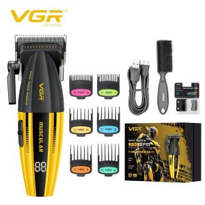 Máy Cắt Tóc Điện Chuyên Nghiệp VGR V-285 Chủ Đề Mecha 9000 Vòng/Phút Màn Hình LED Kỹ Thuật Số Cao Cấp Lưỡi Dao Hợp Kim Cắt Tóc Khô/Ướt