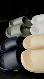 Rumahkaki Sendal Slop Smile Pria Wanita Sendal Slip On Slide Polos Karet EVA Anti Slip Size 36-44