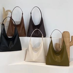 2024 Niche Design Vintage Shoulder Bag Women Fashion PU Leather Handbag Large Capacity Casual All-match Commuter Ladies Tote Beg Underarm Bags