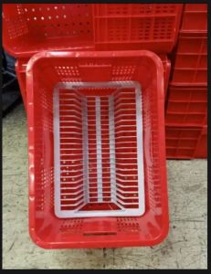 Heavy Duty Plastic Plate Crate for Catering and Restaurant Stackable - Red - Perforated Design - Sturdy Construction - Stackable - Storage Solution