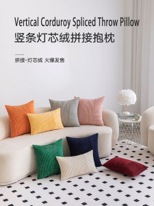 Áo Đệm Ghế Sofa Nhung Kẻ Tối Giản Hiện Đại Phong Cách INS Phòng Khách Phòng Ngủ Ban Công Đệm Lưng Đệm Tròn Mềm Mại Màu Trơn