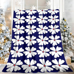 Beast Kingdom | Teal Retro Flower Fade Resistant Ultra-Soft Warm Bedding Blanket Great for Holiday Season Indoor Outdoor Decoration