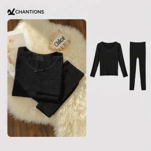 CHANGQIANGSHI | Insulated Thermal Underwear Set New Season Lace Trim Fitted