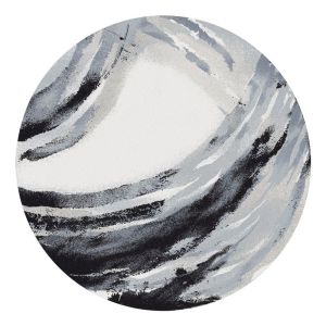 Thảm Tròn Họa Tiết Vòng Cây VIKAMA Wabi Sabi - Thảm Tròn Đồng Tâm Trừu Tượng Chống Trượt Thảm Trải Sàn Tròn Dùng Cho Ghế Học Tập Sử Dụng Tại Nhà