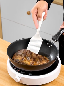 Stainless Steel Square Head Steak Cooking Spatula Pizza Shovel Pancake Beef Scraper For Kitchen BBQ Non-stick Utensils Supplies