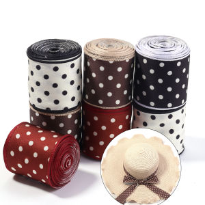 3yards/Lot 40mm Polka Dot Printed Satin Ribbons DIY Crafts Handmade Material Party Gift Box Decoration Ribbon Garment Supplies