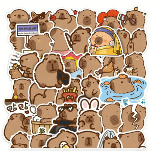 Bandai | 100PCS Capybara Cute Stickers Cartoon Animal Decals Scrapbook Laptop Phone Luggage Diary Car Graffiti Sticker Kid Toy