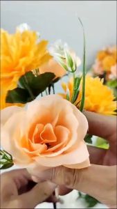 Bunga Rose Mix Cabang 5 Artificial Flower Hiasan Seserahan Rustic Bunga Buatan untuk Dekorasi Rumah Cafe Bunga Pelaminan atau Pernikahan Wedding Pesta Hias Import Termurah Artifisal