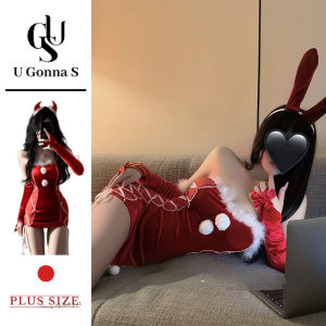 U Gonna Sชุดนอนชุดชั้นในสตรีแขนกุดสีแดงคอวีดันทรงเปิดหลังรัดรูปสำหรับปาร์ตี้2025ของขวัญสำหรับแฟนสาว