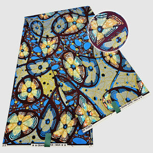 African cotton wax prints fabric grand super Hollandais wax fabric golden wax glitter 6 yards per piece