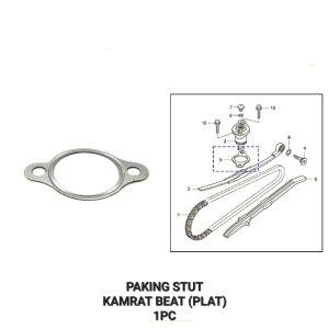 Paking Stut Kamrat Beat (Plat) - Packing Peking Gasket Setelan Tensioner Tonjokan Keteng Stut Kamprat Honda Beat Scoopy Spacy Karbu