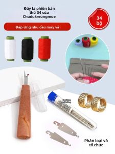 Bộ Dụng Cụ May Tay 34 Món Với Kim Thép Mắt Lớn Và Dụng Cụ Luồn Chỉ Dùng Cho May Vá Quần Áo Thủ Công DIY Và Sửa Chữa Quần Áo Đồ Dùng May Vá Gia Đình