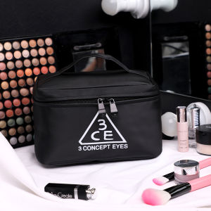 Trendy Cosmetic Bag Travel Portable Large Capacity Outing Toiletry Bag Makeup Storage Pouch Geometric Pattern Cubic Shape