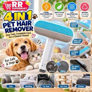 4 in 1 Pet Hair Remover Brush Cat Dog Fur Lint Cleaner Reusable Cleaning Brush for Sofa Clothes Bedding Car Seat