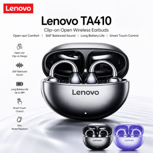 Lenovo | Original Lenovo TA410 TWS Panoramic Sound Effects Wireless Earbuds Ear Clip Bone Conduction With Mic Bluetooth 5.4 Headphones