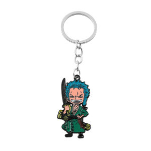 ONE PIECE อะนิเมะรูป Roronoa Zoro พวงกุญแจแฟชั่น Cool Roronoa Zoro Key CHAIN สําหรับเพื่อนจี้เครื่องประดับของขวัญ