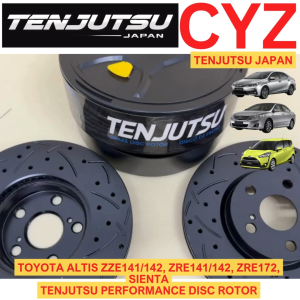 (1 PAIR) Tenjutsu Japan Toyota Altis Zze141 Zre142 Zre172 Sienta Front Sport Disc Rotor Slotted Drille From Japan