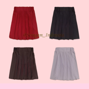 Rok Rempel SD Pendek Merah Hitam Coklat Putih