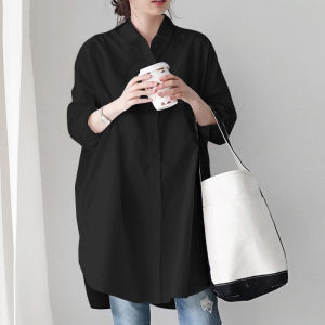 Loose Long Sleeve Shirt Dress Large Size Womens Fashion Autumn New Style ZenInspired Maxi Dress Original Design No Brand