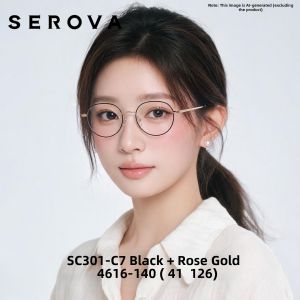 Serova | Retro Round High Prescription Compatible Titanium Alloy Eyeglass Frames