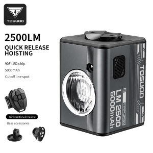 TOSUOD | TOSUOD 2500LM USB Đèn Trước Xe Đạp Có Thể Sạc Lại Điều Khiển Từ Xa Không Dây Đèn Pha Xe Đạp Tháo Lắp Nhanh Với Cảm Biến Thông Minh Chống Nước IPX5 Để Đi Xe Đạp