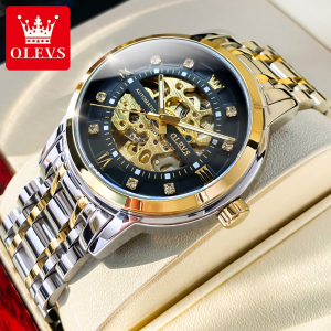 OLEVS Watch for Men Waterproof Original Authentic Automatic Mechanical Business Wristwatch Luminous Stainless Steel Mens Watch 9901