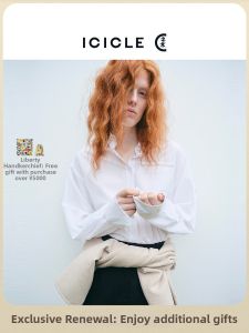 ICICLE | Winter Cotton Broadcloth Long Sleeves Loose Shirt