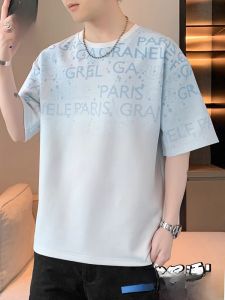 ROMON | Romon Ice Silk Short Sleeve T-Shirt Round Neck Thin Breathable Cool Feeling Casual Top For Men Summer Lightweight Fashionable