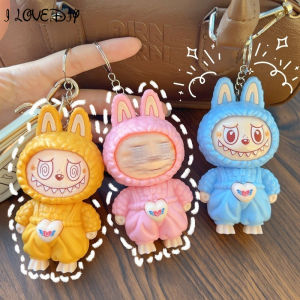 กระเป๋าเป้สะพายหลังมีจี้ห้อยกระเป๋านักเรียนพวงกุญแจของเล่นชุด Labubu สำหรับเป็นของขวัญ