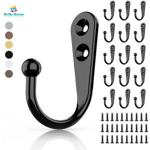 1Set Retro Mini Zinc Alloy Mug Double Hole Hook with Screws Multipurpose Wall-mounted Bathroom Metal Hanging Storage Holder